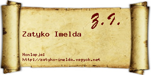 Zatyko Imelda névjegykártya